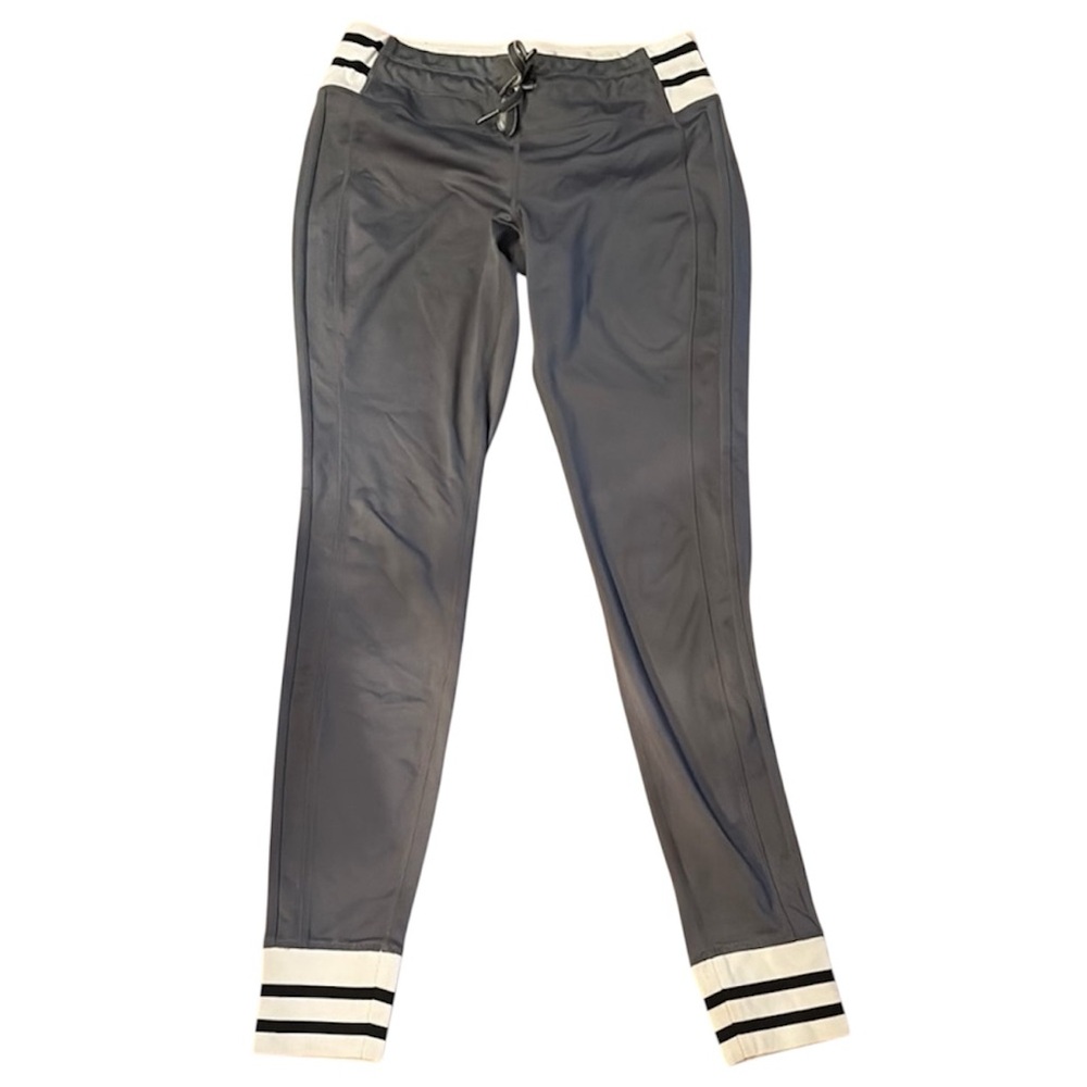 Athleta Gray Track Pants with White Accents